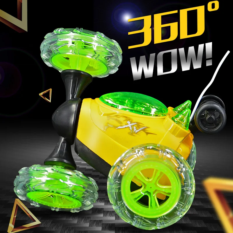 

Funny Electric Mini RC Car Radio Controlled Stunt Cars Model Toys Flashing Light 360 degree Dancing Drift Rotating Wheel Vehicle