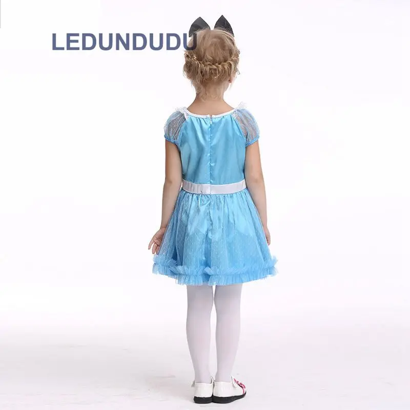 Kids Alice In Wonderland Cosplay Costumes Girls Princess Dress Halloween Party Fancy Suit Clothes Children Blue Maid Clothes (9)