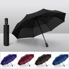 Водонепроницаемый полностью автоматический зонт от дождя для женщин и мужчин 3 складной светильник и прочный супер сильный Зонты Дети Дождливый Солнечный