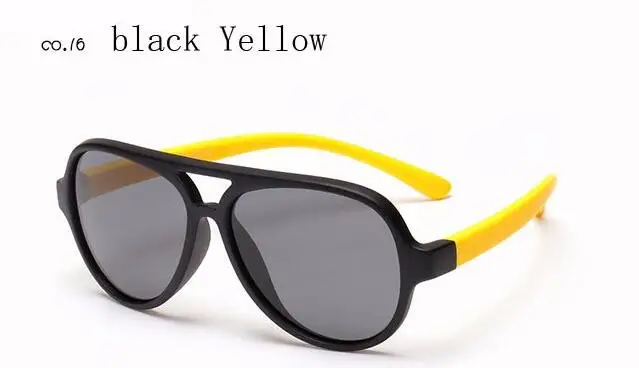 black yellow WarBLade Детские Наружные защитные очки поляризованные солнцезащитные очки для детей TAC TR90 Pilot мягкая оправа для маленьких мальчиков и девочек солнцезащитные очки UV400 - Цвет линз: black yellow