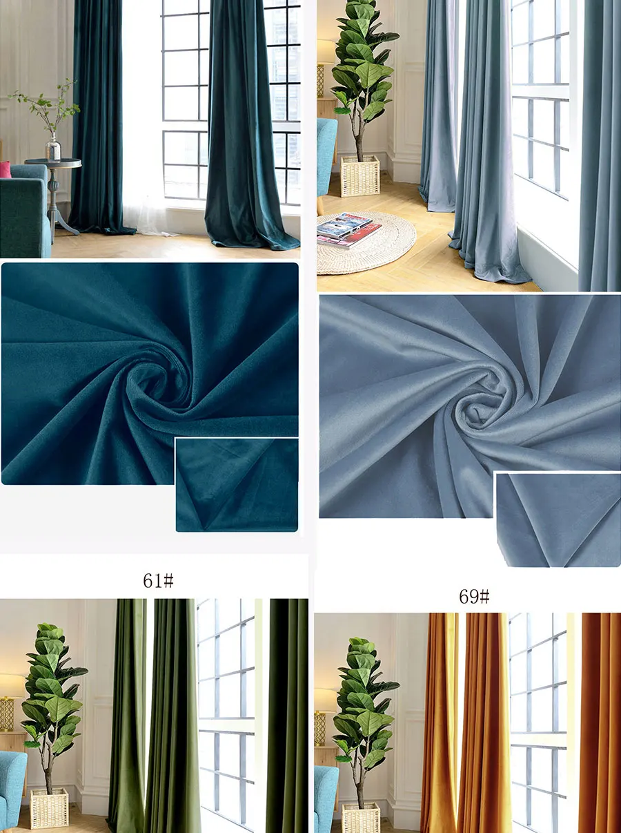 Soft Touch Velvet Blackout Windows Curtain Drape Panel