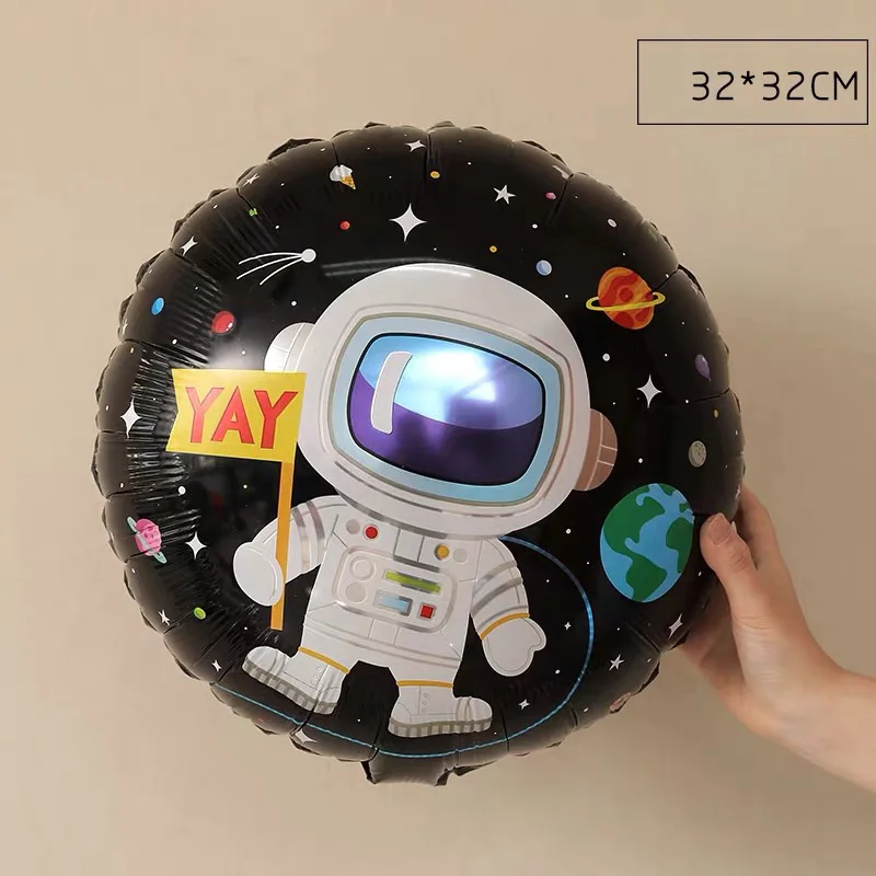 Космический астронавт фольгированный шар космический С Днем Рождения вечерние украшения Планета Земля Исследуйте защиту окружающей среды тема луна - Цвет: 18INCH