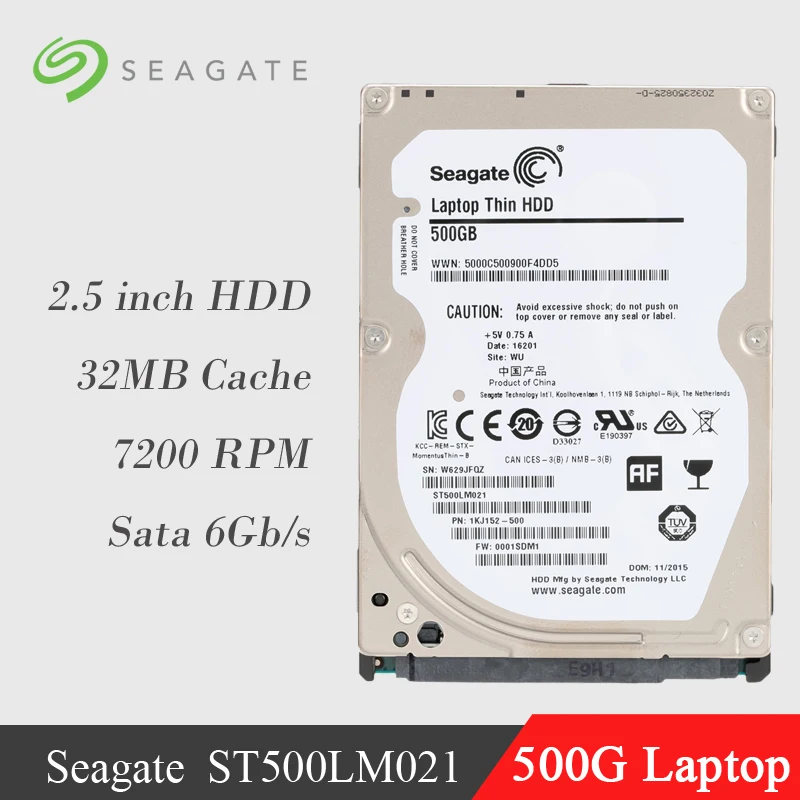 Seagate 500G Laptop Internal HDD Notebook Hard Disk Drive 7mm 7200RPM