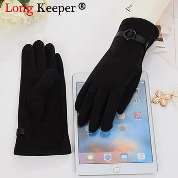 

2018 New Fashion Women Gloves Autumn Winter Cute Bow Warm warmer Mitts Full Finger Mittens Women Cashmere Female Luvas
