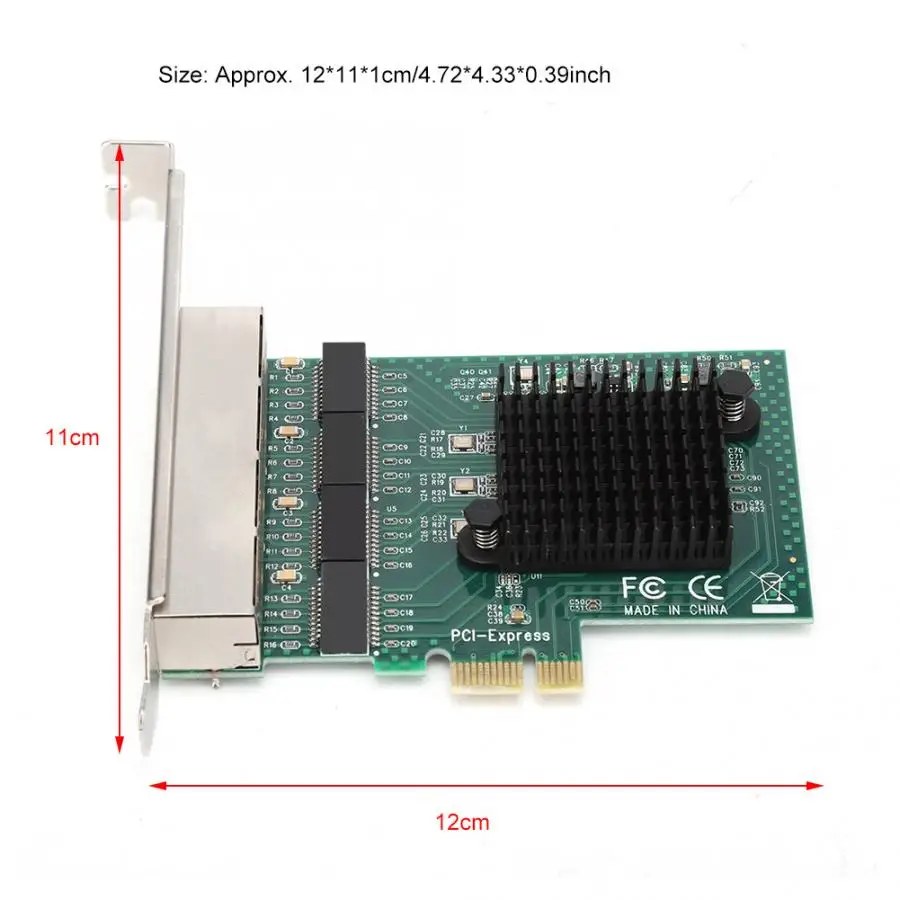 8104-T4 PCI-E 4 порта гигабитная сетевая карта сервер 4* RTL8111G главный чип управления