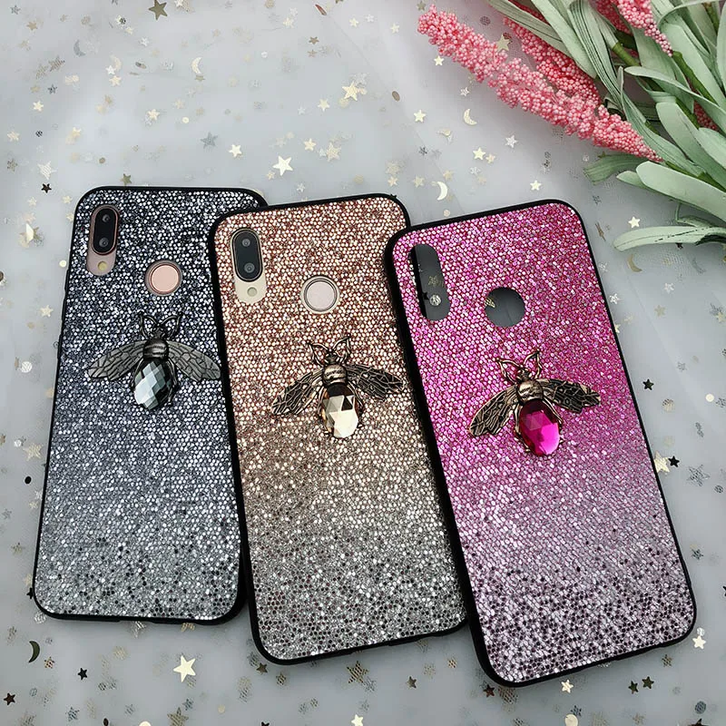 Чехол с блестками для Huawei Mate 30 20 Pro P30 P40 P20 lite Honor 8X 9X 10i P smart Y5 Y6 Y7 Y9 2019 градиентный