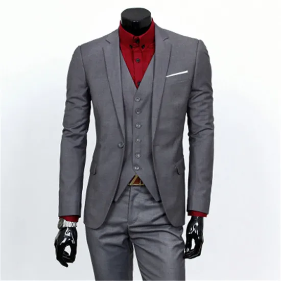 Блейзеры брюки жилет набор/ мужской модный костюм из трех предметов наборы/мужской деловой Повседневный пиджак куртка жилет брюки блейзер - Цвет: 3 pieces dark gray