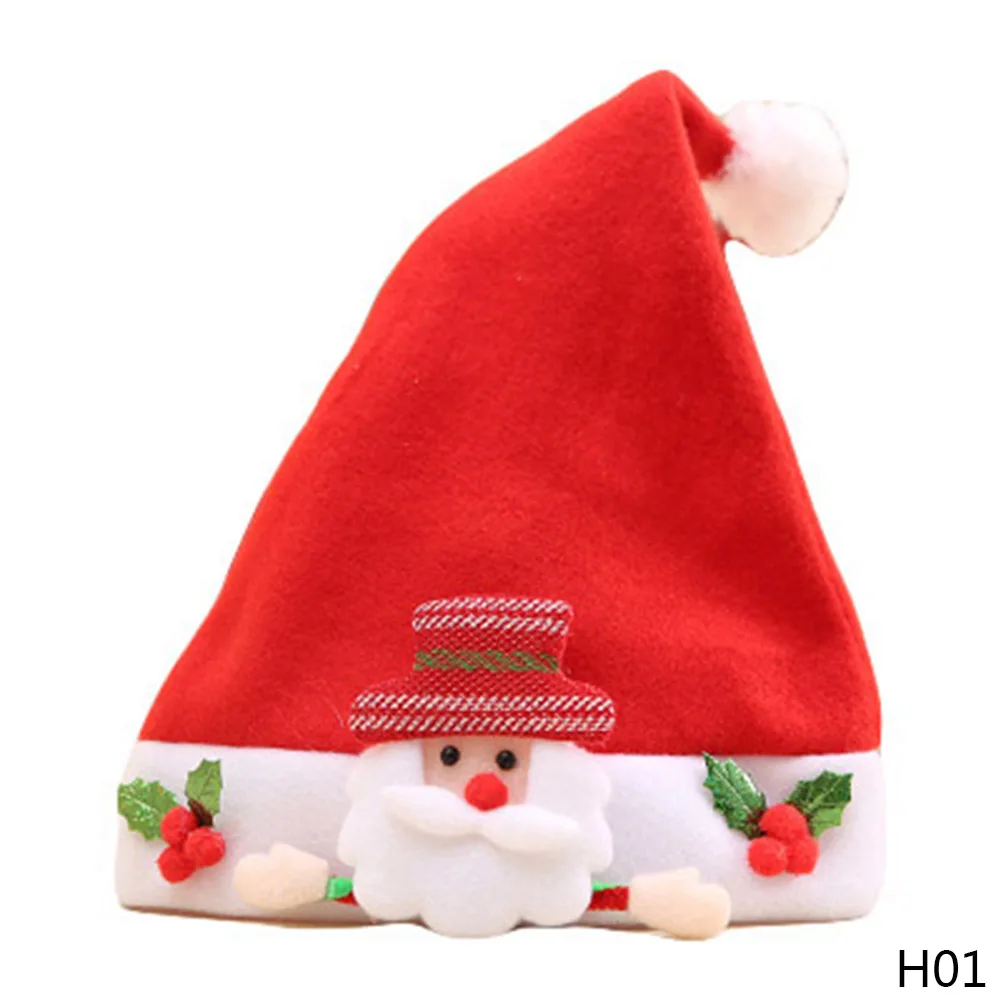 Children Christmas Hat Soft Non Woven Fabric Santa Decoration Kid Baby
