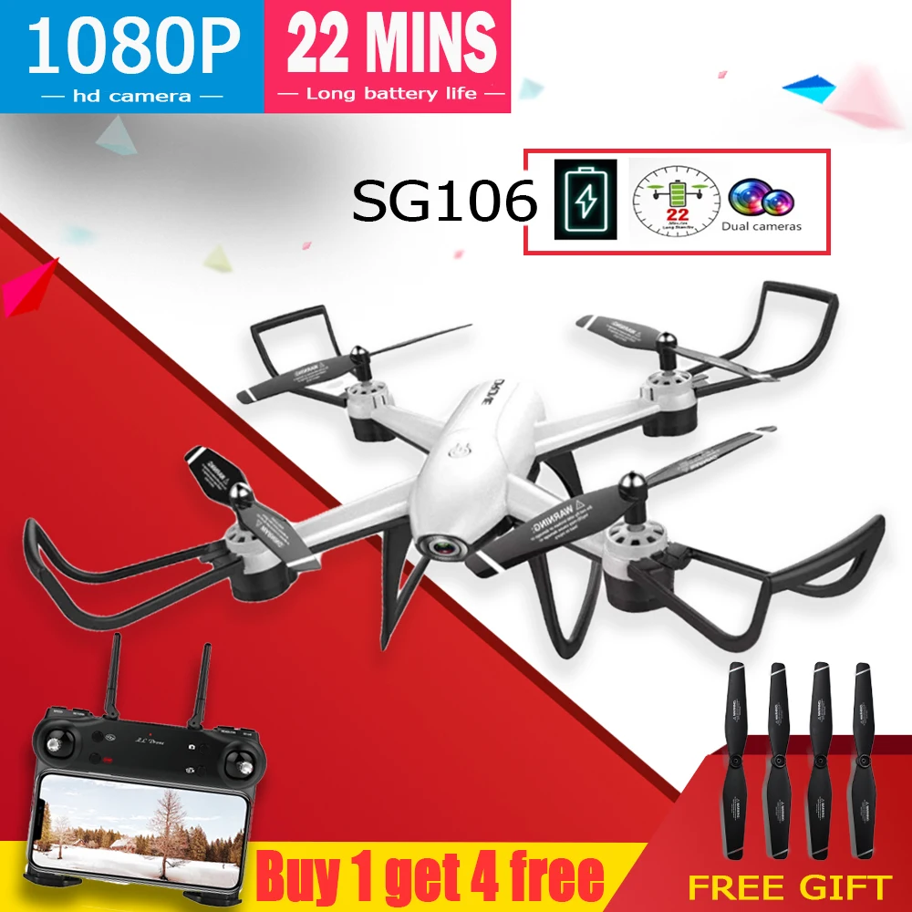 

SG106 FPV Drone Dron Radio-controlled Drones Altitude Hold Long Time Fly Dual Cameras Quadrocopter With Camera 5MP/2MP