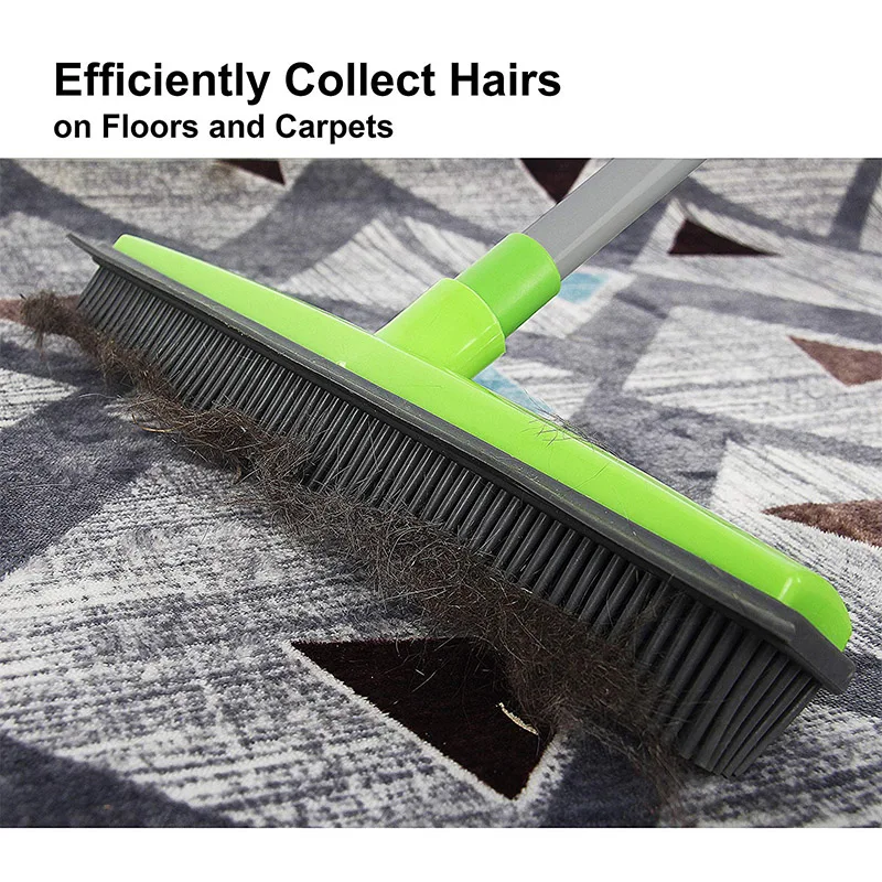 

Home Cleaning Rubber Broom Pet Hair Lint Removal Device Telescopic Bristles Magic Clean Sweeper Squeegee Scratch Bristle