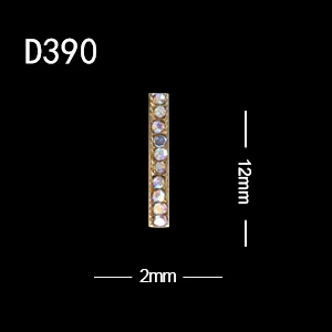 10 шт./лот,, амулеты, Длинные полосы, стразы, для украшения ногтей, 3D, квадратная форма C, сплав, драгоценные камни для ногтей - Цвет: D390