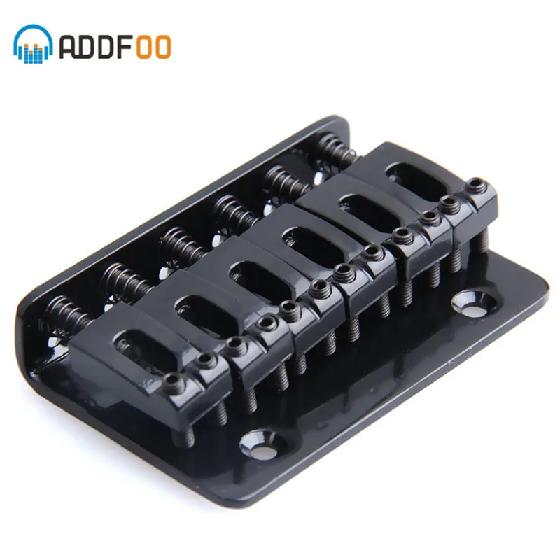 

ADDFOO Adjustable 6 Saddle Hardtail Bridge Top Load 65mm Electric Guitar Bridge (Black) For Guitar Parts & Accessories