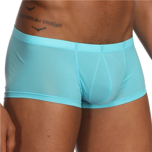 

Sexy men underwear Boxer shorts Ice silk u convex soft sexy kilot male men's underpants cueca boxer homme slips Gay underwear