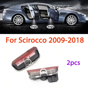 

2X Led Car Door Light For VW Volkswagen Scirocco 2009-2018 Warming lamp Welcome Laser Projector Light Accessories