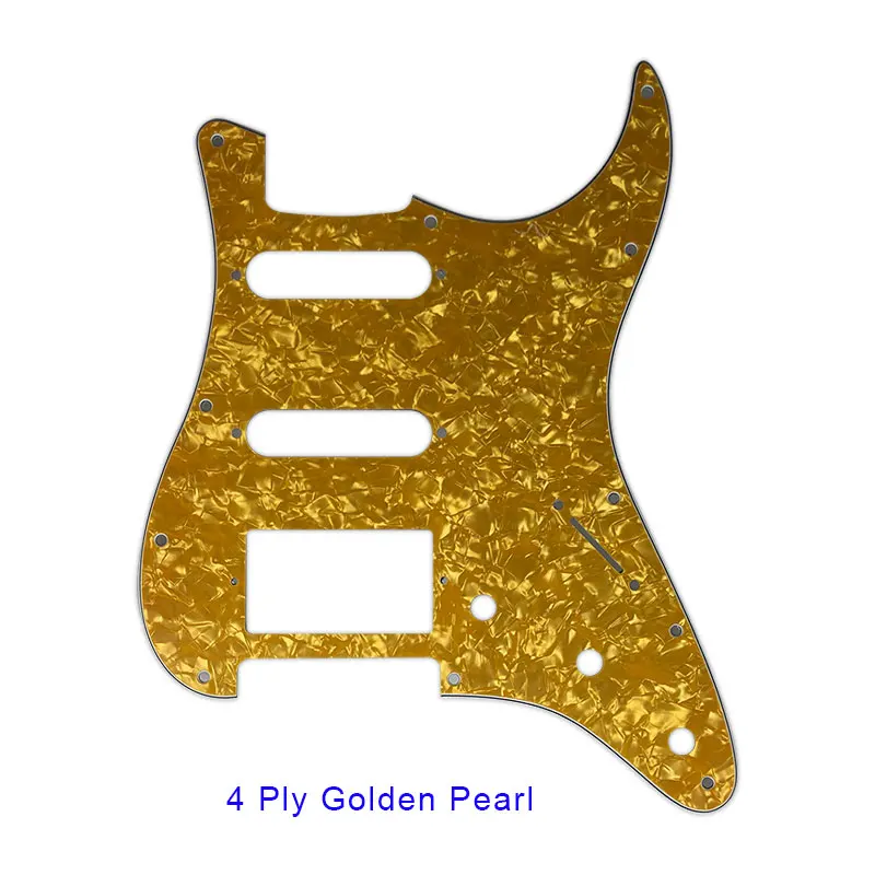 Pleroo аксессуары для гитары 11 винтовое отверстие Накладка для Fender Stratocaster США/мексиканский стандарт ST HSS с PAF Humbucker - Цвет: 4 ply golden pearl