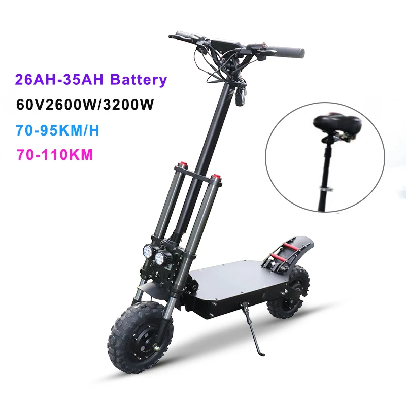 

80KM/H Electric Scooter 60V 3200W Motor Wheel Samsung Battery 11'' Skateboard Long Hoverboard scooter electric patinete eletrico