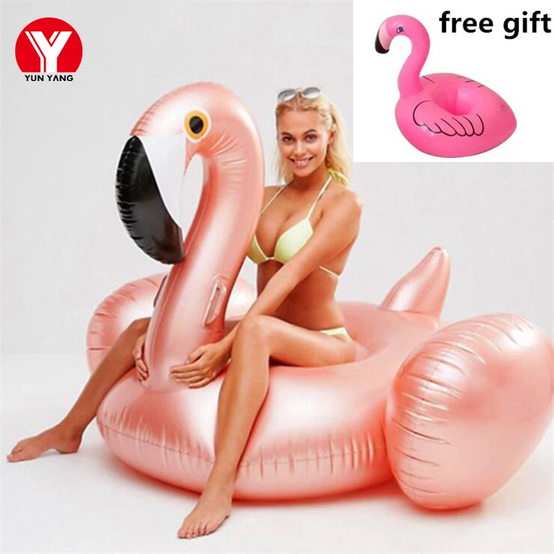 Inflatable-Giant-Rose-Gold-Flamingo-Pool-Float-Summer-Floater-for-Adults-Children