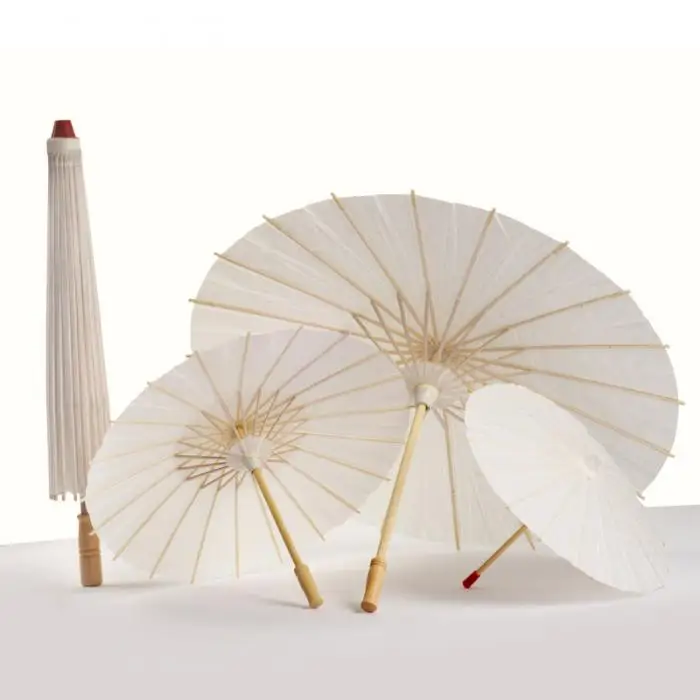 Белый китайский стиль масляной бумаги зонтик китайский традиционный Танец Реквизит Зонты ручной работы украшения Прямая поставка