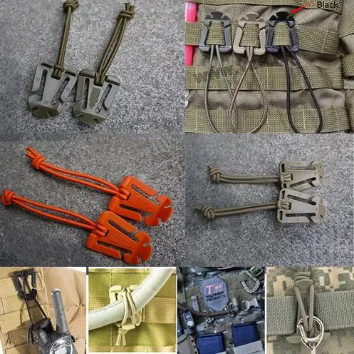 

1Pcs Webbing Military Dominator Elastic Cord Hang Buckle Clip PALS MOLLE Style Outdoor Travel Kits Wholesale 4 Colors