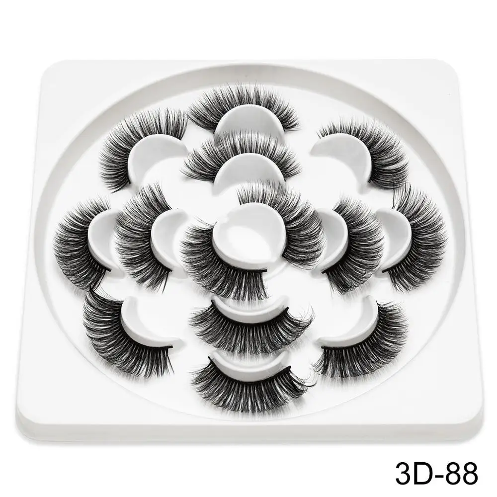 3D88 SEXYSHEEP 7 пар 3D норковые ресницы натуральные длинные накладные ресницы драматический объем поддельные ресницы макияж ресницы для наращивания шелковые ресницы - Цвет: 3D88