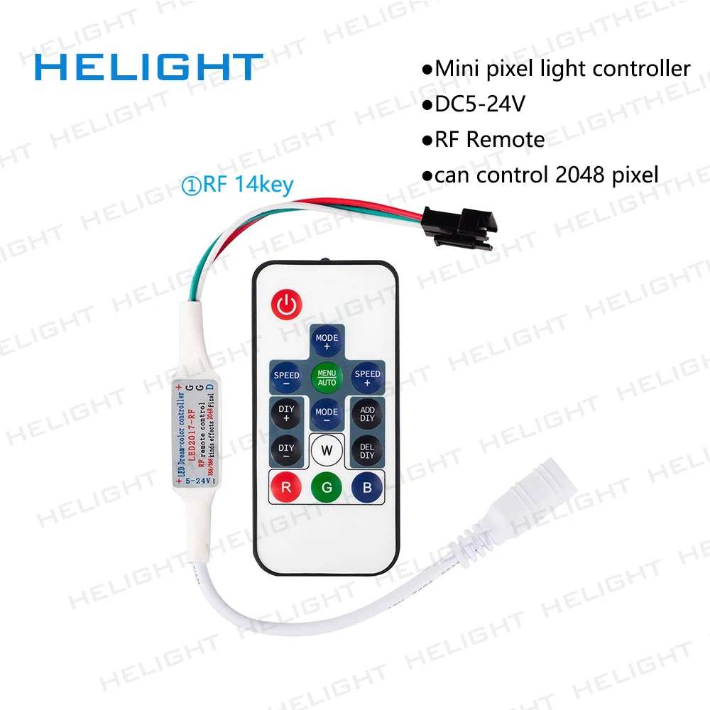 Мини Пиксельная лента контроллер освещения IC RF14key беспроводной пульт