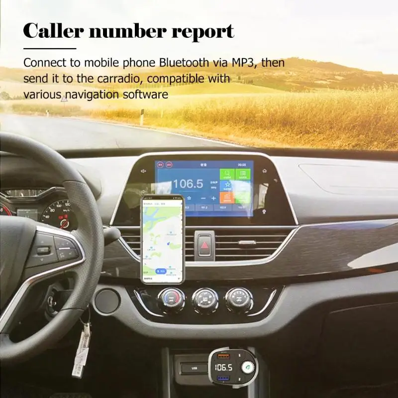 T62 Bluetooth fm-передатчик беспроводной громкой связи автомобильный комплект MP3-плеер QC3.0 USB зарядное устройство