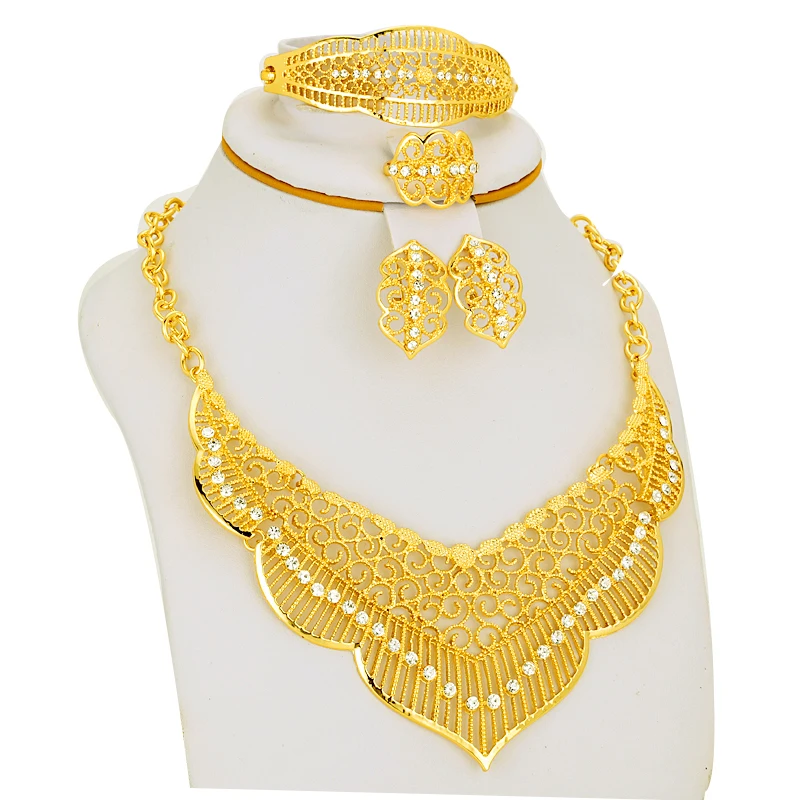 

White Color Stone Ethiopian/Eritrea/Habesha Chokers Yellow Color Sets Jewelry For Earring/Necklace Women Gift Gold Color