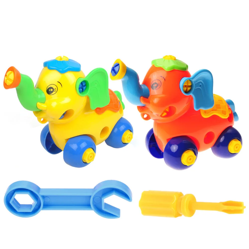 DIY Disassembly Elephant Car Design Building Block Kindergarten Educational Assembled font b Toy b font With
