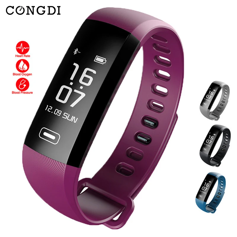

Congdi Smart Fitness Bracelet Intelligent Push Message 50Words Blood Pressure Oxygen Heart Rate Monitor pk TEZER R5MAX Wristband
