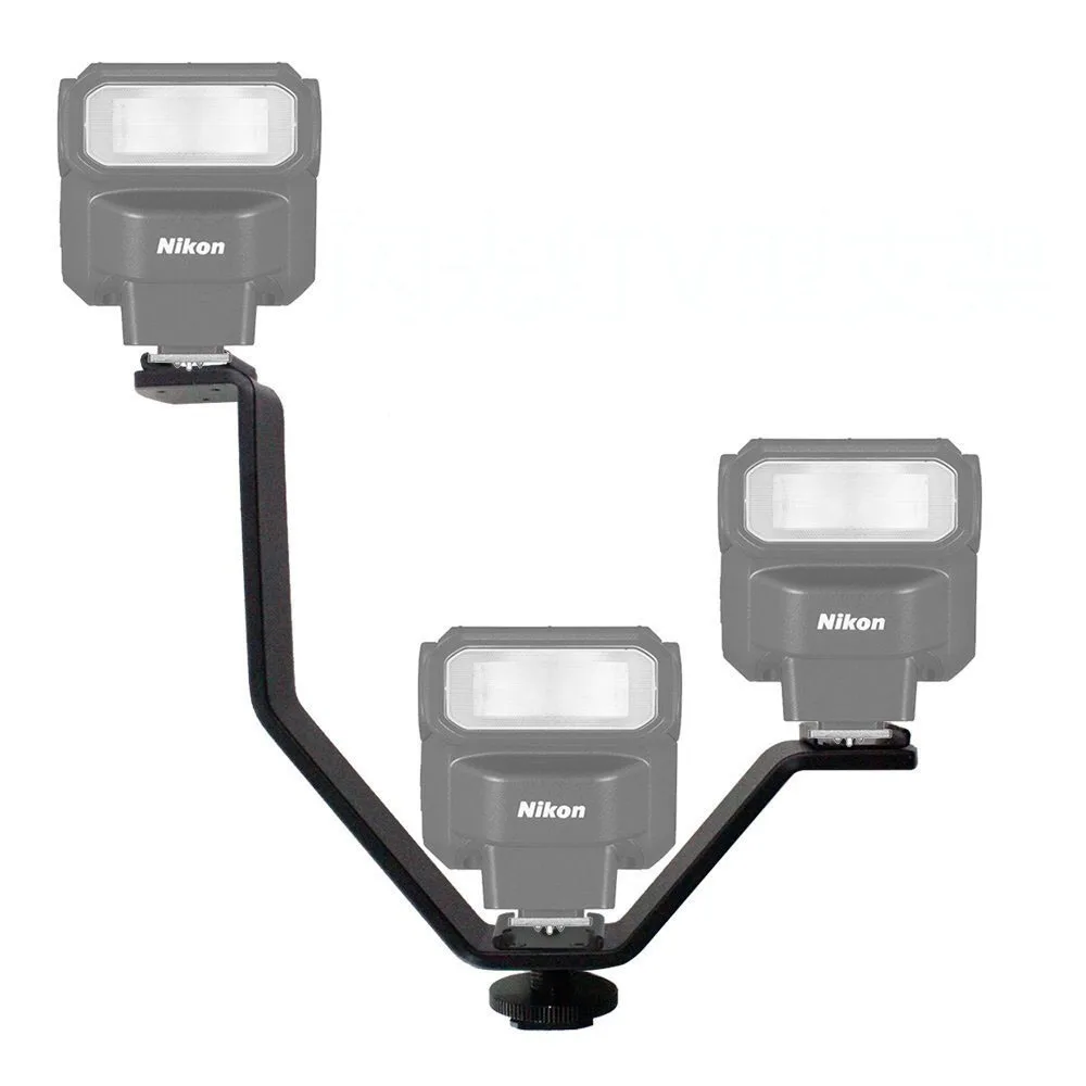 Triple Hot Shoe V Mount Flash Bracket for Video Lights Microphones or Monitors on Cameras and Camcorders | Электроника
