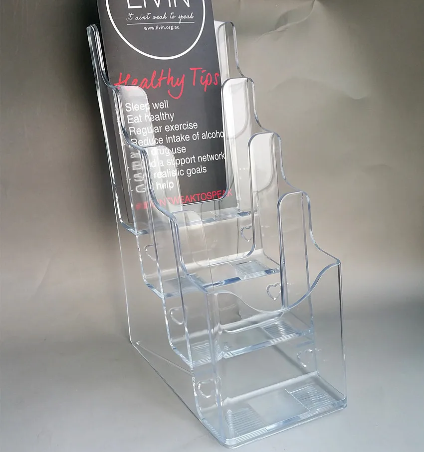40 Tiers Plastic Acrylic A40 Brochure Literature Display Holder Racks Custom Acrylic Brochure Display Stands 40 Tiers Plastic Acrylic A40 Brochure Literature Display Holder Racks Custom Acrylic Brochure Display Stands