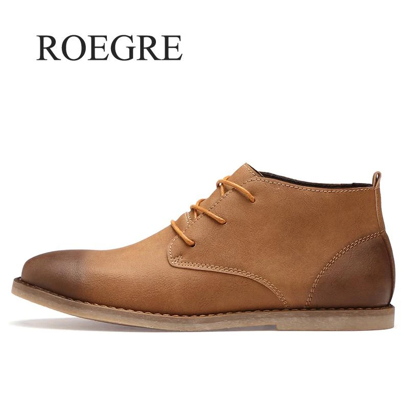 

ROEGRE Brand Men Genuine Leather Spring Autumn Men's Formal Leather Shoes Vintage Shoe Elegant Shoe Comfortable Casual Shoes Men