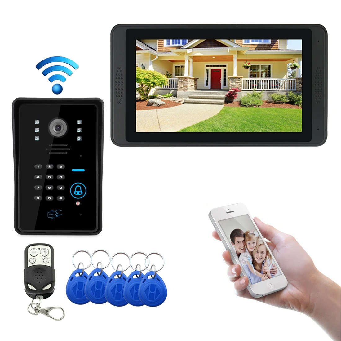 HD Wifi Wireless Video Door Phone Doorbell Support 3G 4G IOS Android for iPad Smart Phone Tablet Control Wireless Intercom