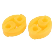 Rubber 2 Holes Race Car Muffler Exhaust Hanger Bushing 2 Pcs