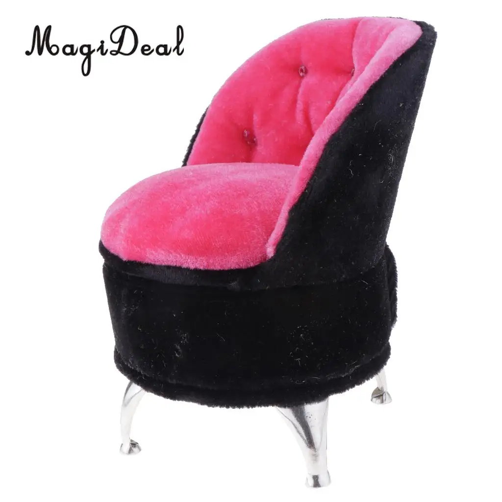 1/6 Scale European Style Single Sofa Chair with Rhinestone Dolls House Bedroom Living Room Furniture Decoration Model Toy