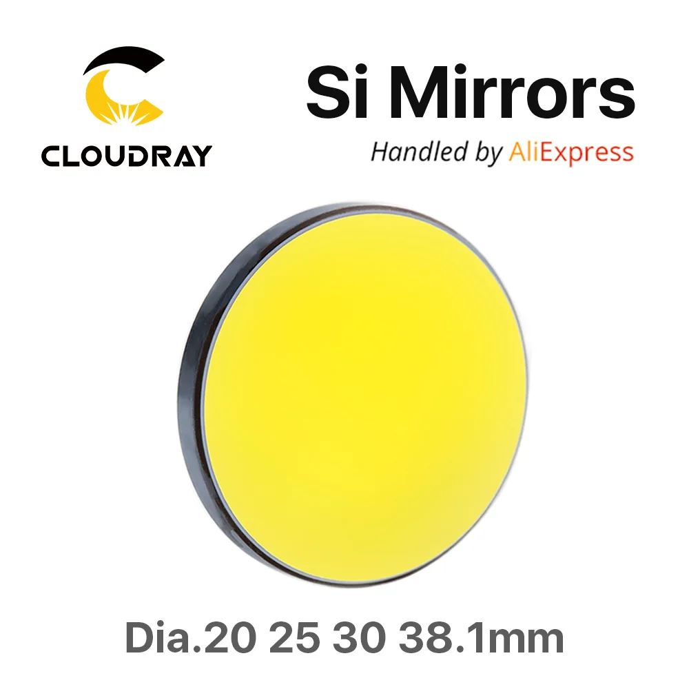  Si Mirror Dia. 19 20 25 30 38.1 mm Gold-Plated Silicon for CO2 Laser Engraving Cutting Machine Free