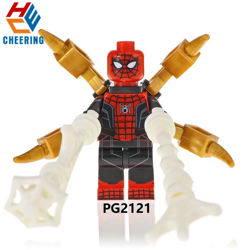 

Single Sales Spider-Man Far From Home Super Heroes Dark Battle Suit Scarlet Spiderman Building Blocks For Toys Kids PG2121