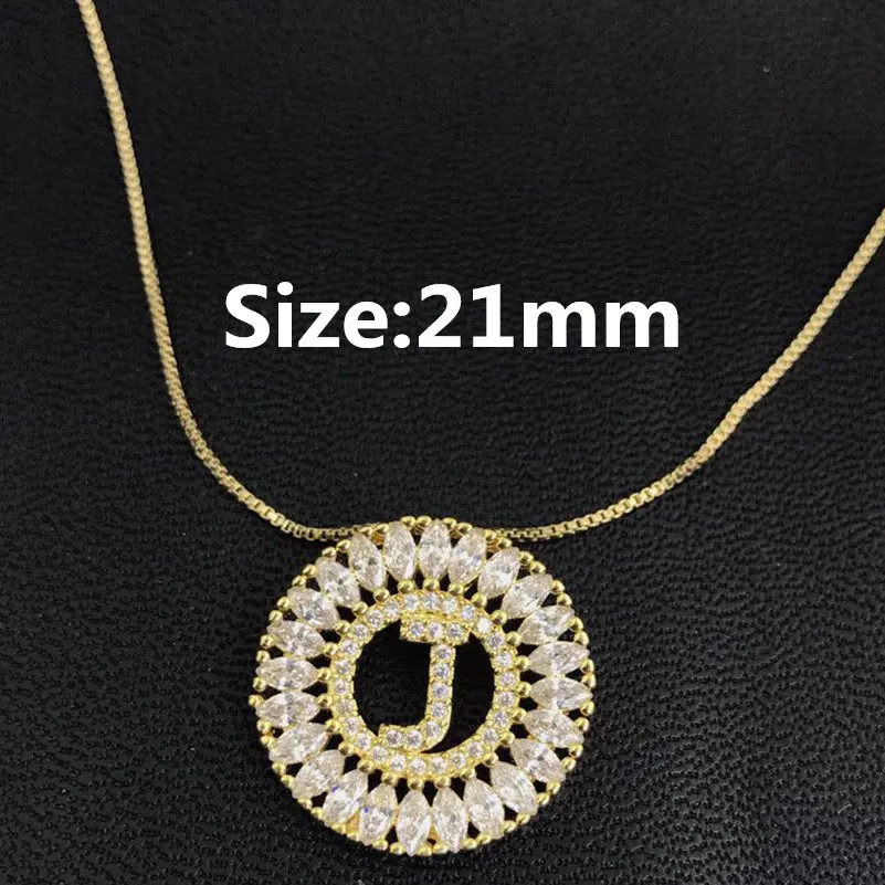 912 Omyfun Top Venta Letra J Mandala De Letra Collar Brasil Collar Oro Color Inicial Colgante Cadena Zirconia Cúbica Joyeria Bijoux In Collares
