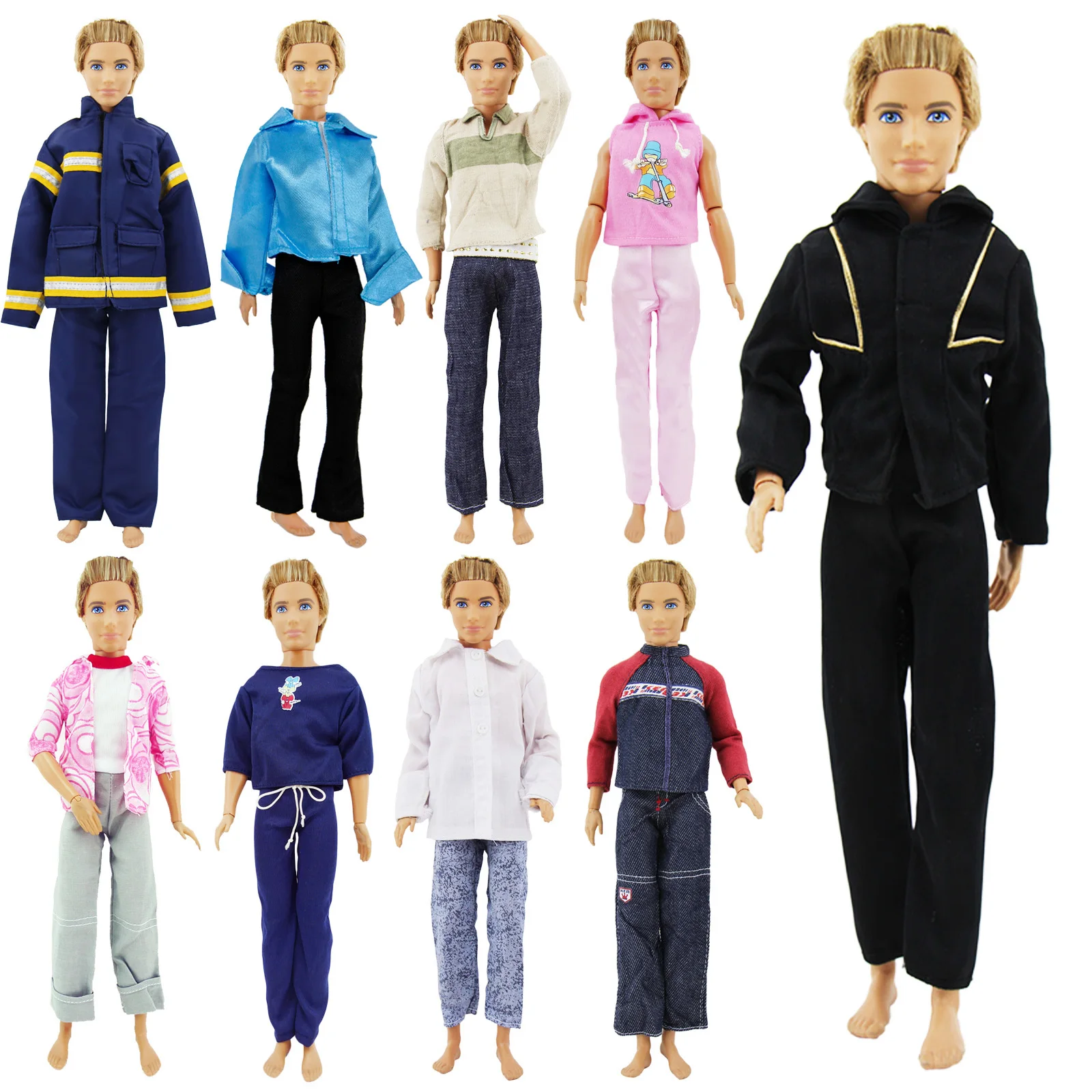 Ken Doll 5 Trousers Handmade Outfits Uniform Clothes For 12 in 10Pcs=5 Jacket