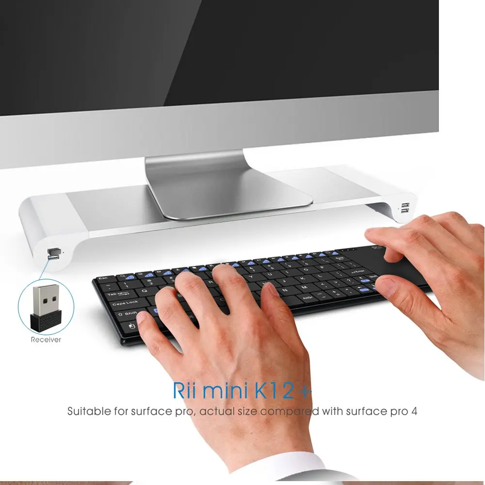  French (AZERTY) Rii mini K12+/i12+ Wireless Keyboard and K12+BT Bluetooth Keyboard with Touchpad mo