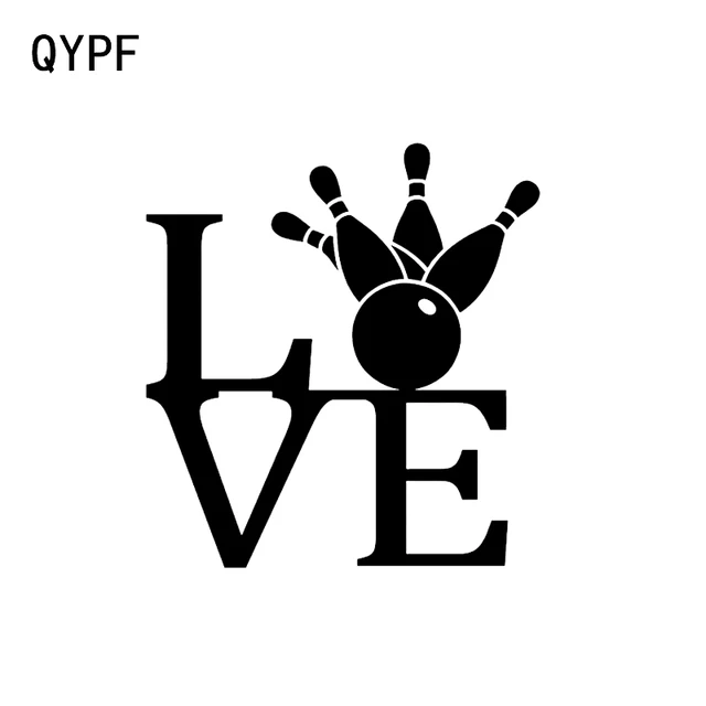 Cheap QYPF 13.1*14.1CM Interesting Bowling Decor Car Stickers Accessories Vinyl Black/Silver C16-1296