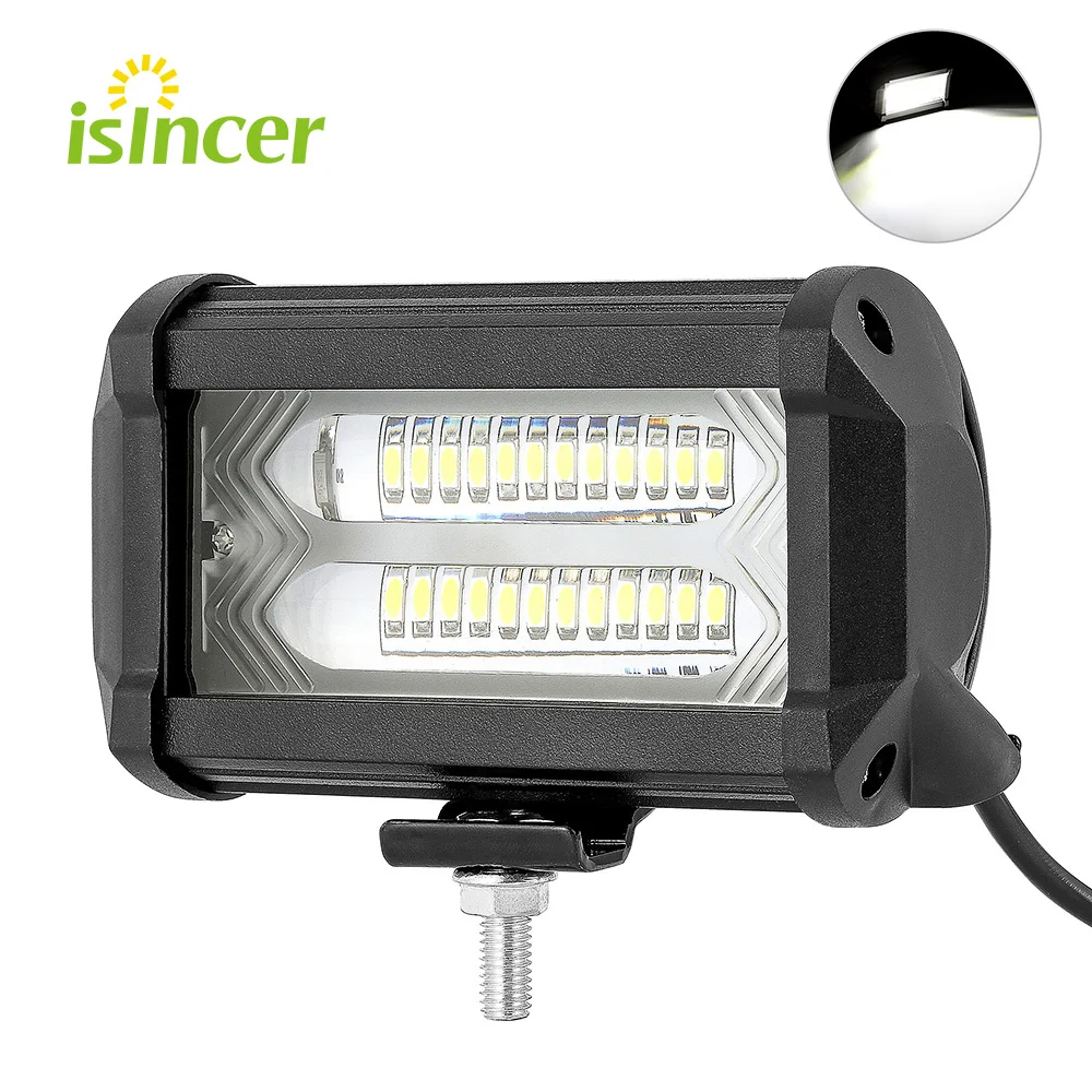 

5 inch 72W LED Work Light Bar Flood Wide Spot Beam 6000K 12V 24V Off Road For Truck ATV SUV Boating 4X4 Driving 5" LED Bar