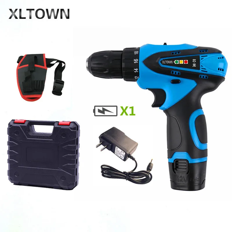 

Xltown New 12V household Positive and Negative Adjust Rechargeable Dual-speed Lithium Battery Mini Electric Screwdriver