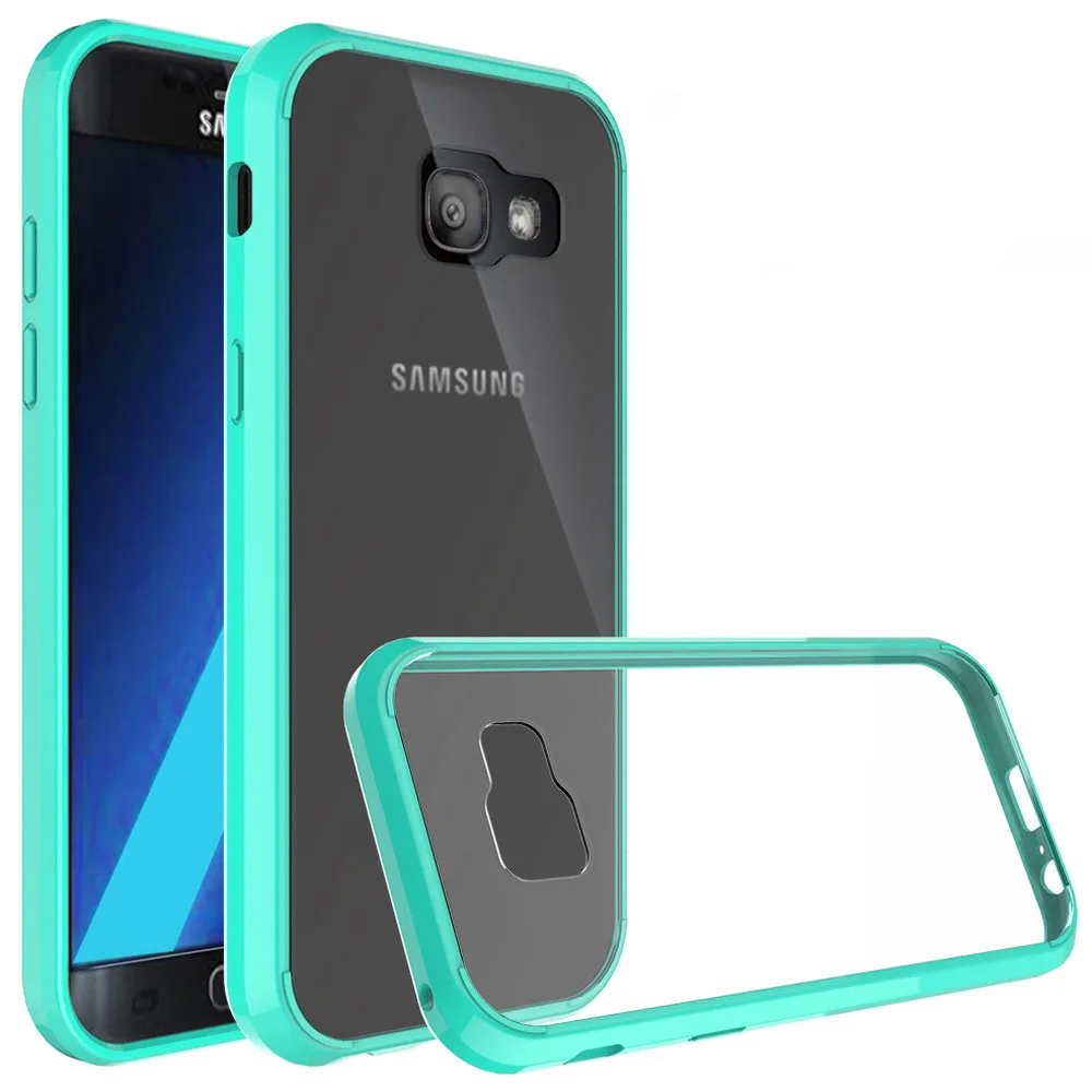 TPU Frame Acrylic Back Hard Case For Galaxy A5 (2017) Ultra Thin Transparent Clear Cover Samsung 2017 A520 A520F |