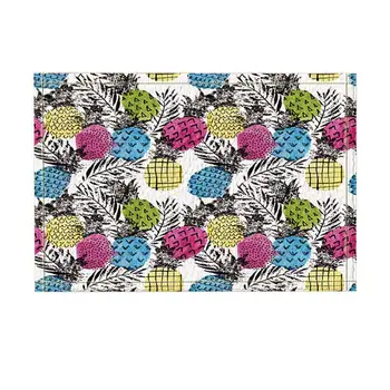 

Kids Graffiti Decor, Colorful Abstract Pineapple for Kids Bath Rugs, Non-Slip Funny Indoor Outdoor Doormat