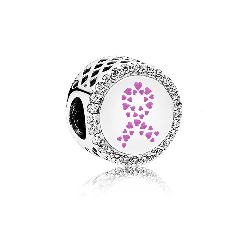 

Top quality New silver charms 925 Sterling silver Strength Ribbon charms beads fit bracelets bangle DIY for women fine jewelry