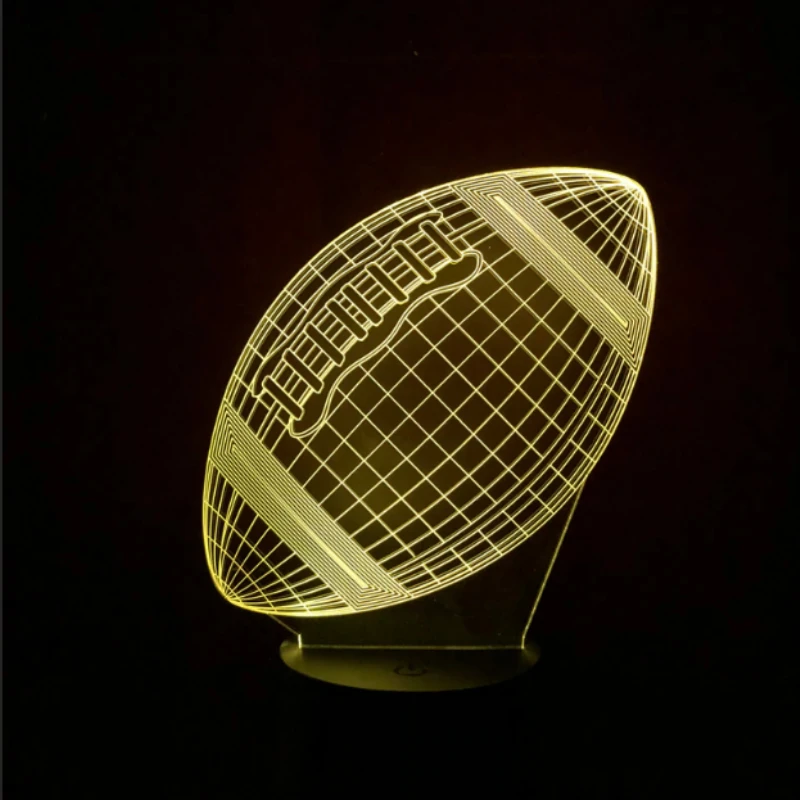 Новинка лампа с пультом Футбол регби ночные огни 3D оптический IllusionTable лампы сенсорный цветной сенсорный ночник Luminaria