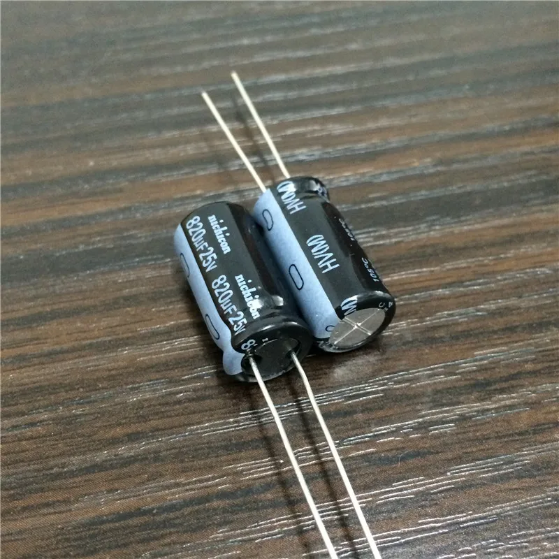 100 шт. 820 мкФ 25V японская NICHICON HV серия 10x20 мм Высокая пульсация тока низкое