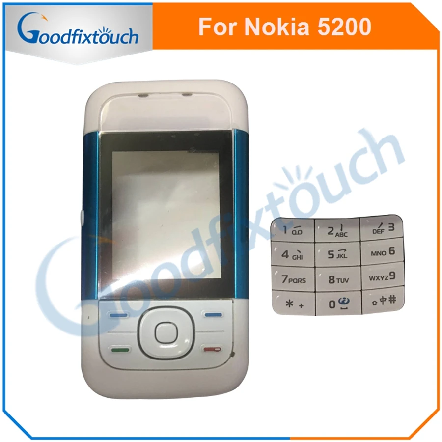  For Nokia 5200 Back Battery Cover Rear Cover Glass Housing Case With Keypad Keyboard Replacement Pa