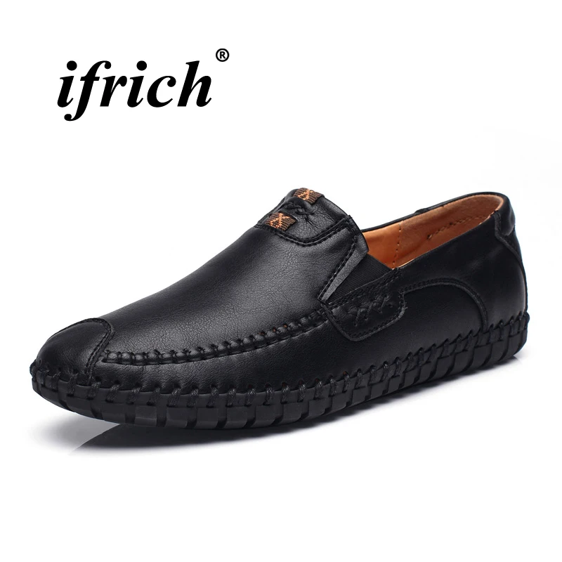 

Slip-on Footwear for Male Black Gray Loafers Flat Spring Autumn Man Casual Shoes Rubber Bottom Anti-slip Driving Shoes for Male